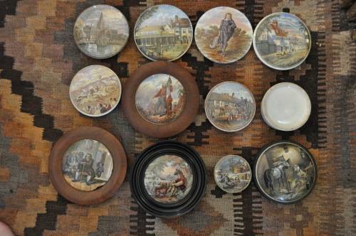 COLLECTION OF BRITISH PORCELAIN POT LIDS-HIGHLY COLLECTIBLE