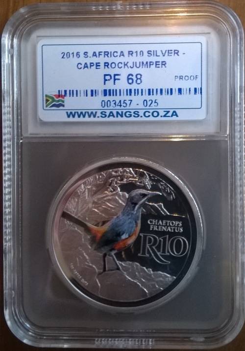 2016 SA SILVER CAPE ROCK JUMPER CROWN SIZE R10 SANGS GRADED PROOF 68!!!! HIGH GRADE!!!!