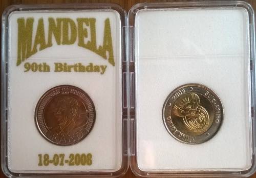 2008 Nelson Mandela 90th Birthday R5 Uncirculated and ungraded coins sold per coin