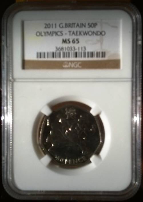 Great Britain 2011 - 50 Pence Olympics Taekwondo NGC Graded MS65