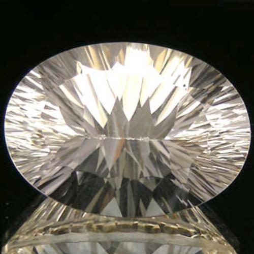 SPARKLING NATURAL UNHEATED WHITE QUARTZ - Concave Oval - 29.90ct