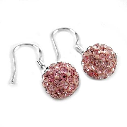 BEAUTIFUL FASHION PINK CRYSTAL GEMSTONE EARRINGS