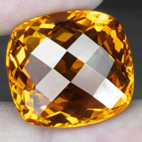 EXTRAORDINARY HONEY ORANGE BRAZILIAN CITRINE - CUSHION CHECKERBOARD - ***31.10ct***