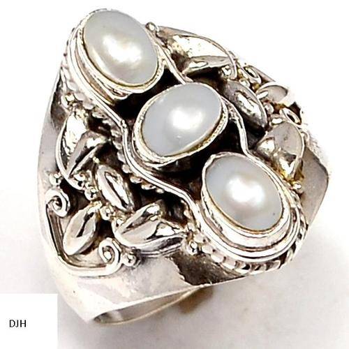 BRILLIANT PEARL .925 STERLING SILVER RING SIZE 8