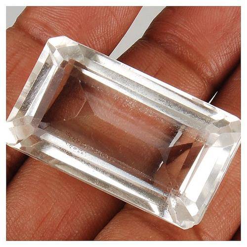 AWESOME NATURAL BRILLIANT WHITE OCTAGON CUT QUARTZ **BRAZIL. 47.50ct