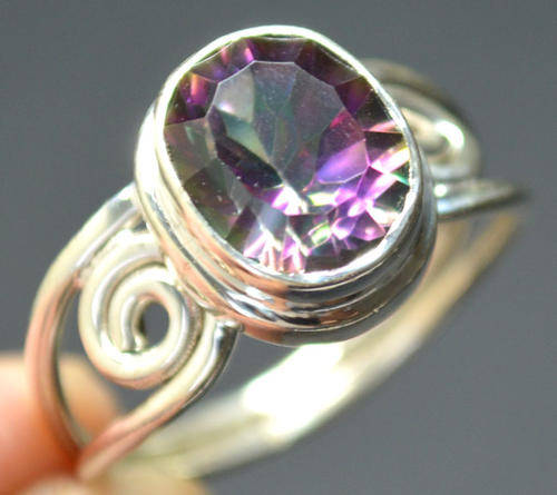 RAINBOW TOPAZ .925 STERLING SILVER RING SIZE 10