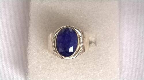 Beautiful Indian Blue Sapphire.925 sterling silver ring size 8 5/8