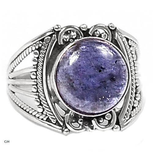SUNSTONE IN IOLITE .925 STERLING SILVER RING SIZE 8
