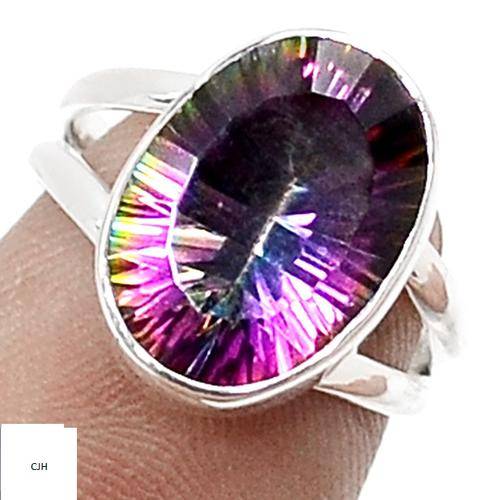 RAINBOW TOPAZ STERLING SILVER RING SIZE 6