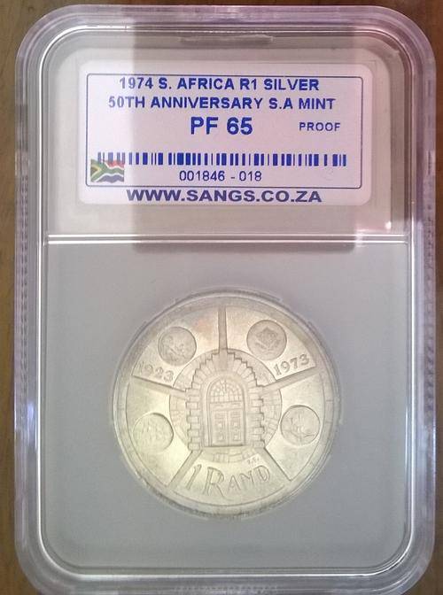 1974 RSA SILVER R1 SANGS SLABBED PROOF 65