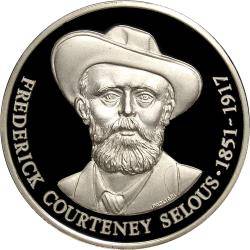 FREDERICK COURTNEY SELOUS 1851-1917 SILVER PROOF MEDALLION. SCARCE!!  LIMITED MINTAGE!