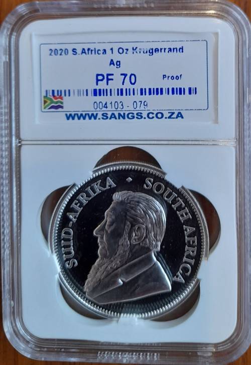 2020 Silver 1oz Krugerrand  SANGS Graded PF70!!!!!!!! SIMPLY THE BEST!!!!
