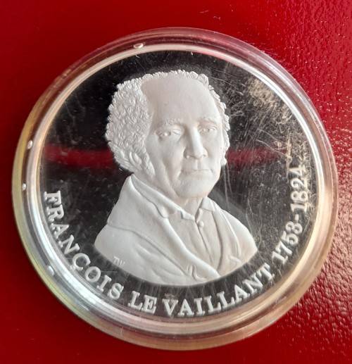 SA HISTORICAL MINT PROOF FRANCOIS LE VAILANT SILVER MEDAL