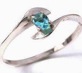 Size 6 / M - Brand New Petite Ring with 0.15ct Blue Topaz in 925 Solid Silver