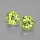 BEAUTIFUL NATURAL MINED PERIDOT PAIR. *** TOTAL CARATS: 2.02  & 6.20 MM EACH