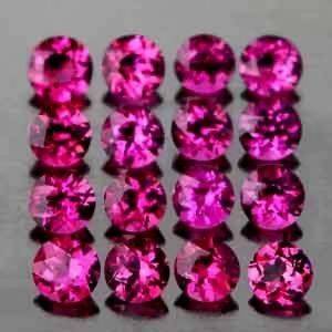 EXCELLENT ROUND CUT RHODOLITE GARNET LOT (0.86 TCts 16 pieces)