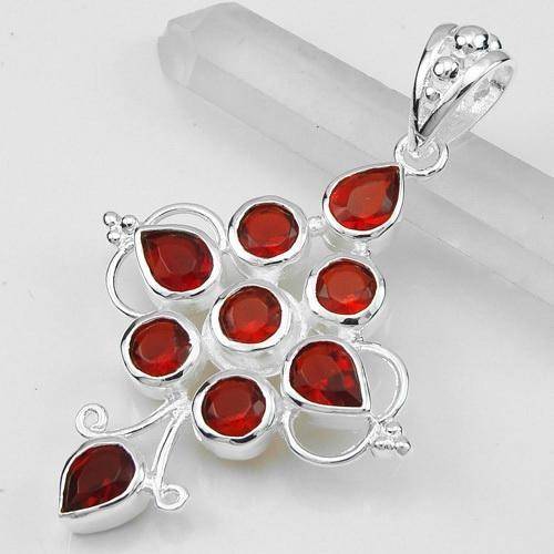 BEAUTIFUL FASHION RED KUNZITE GEMSTONE PENDANT- 925 SILVER.