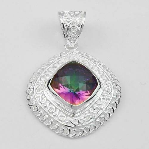 BEAUTIFUL FASHION MYSTIC TOPAZ GEMSTONE PENDANT-925 SILVER