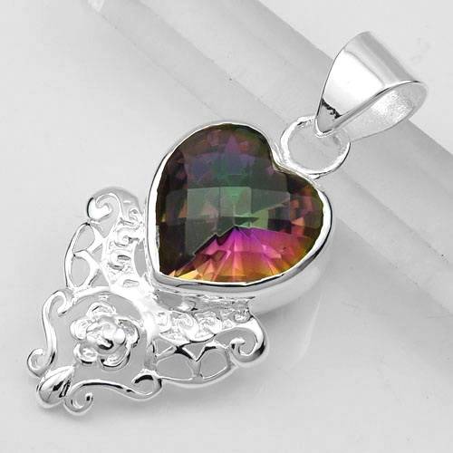 BEAUTIFUL FASHION MYSTIC TOPAZ PENDANT- 925 SILVER