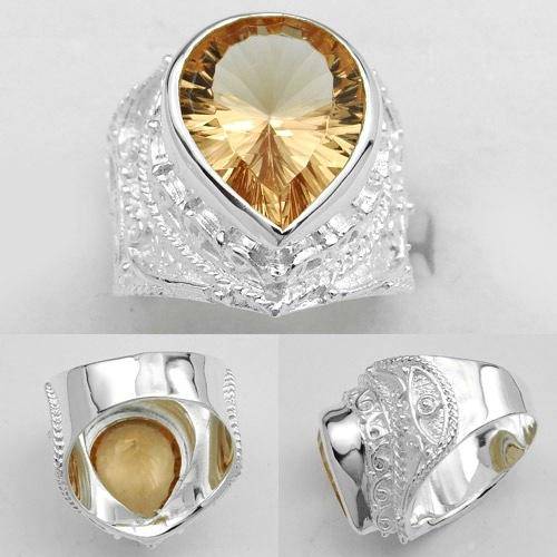 BEAUTIFUL FASHION MORGANITE GEMSTONE RING #8- 925 SILVER