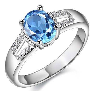 Beautiful 925 Sterling Silver Plated Crystal Ring