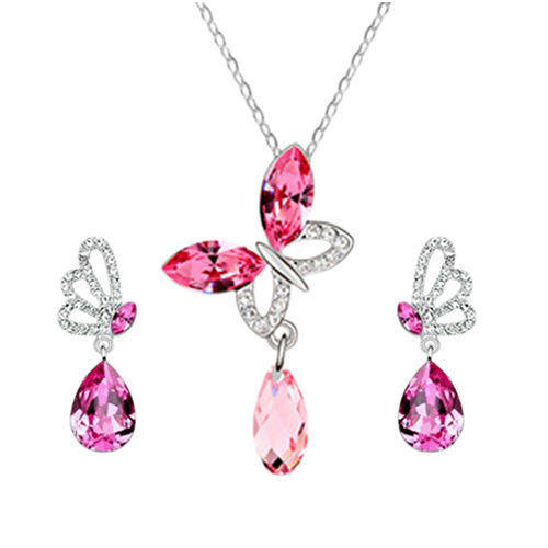 Crystal Necklace & Earrings Jewellery Set