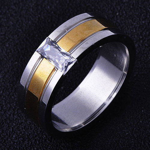 Mens Yellow & White Ring - Size 12