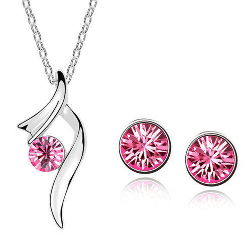 Beautiful Crystal Jewellery Set - Necklace & Stud Earrings