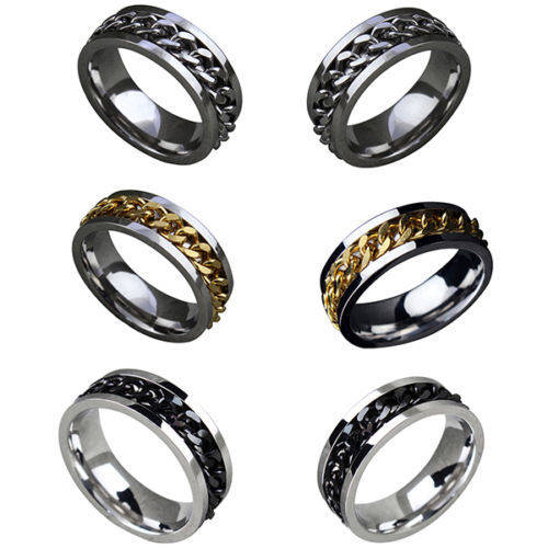 Stunning Men's Stainless Steel Ring (Available in Black, Silver, Gold Colors) Ring - Size 11 1/2