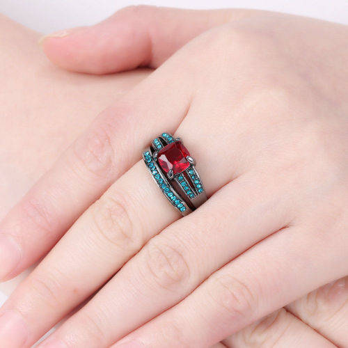 Beautiful Red Crystal Ring - Size 5 3/4