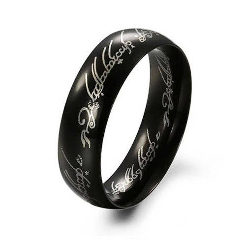 Lord of The Rings Black Ring - Size 14