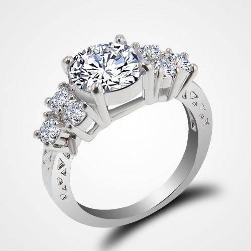 Luxurious White Crystal Ring - Size 9