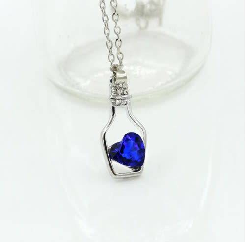 Beautiful Dark Blue Crystal Necklace