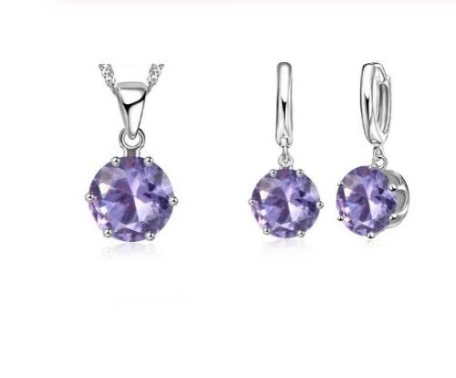 Gorgeous Purple Crystal Jewellery Set