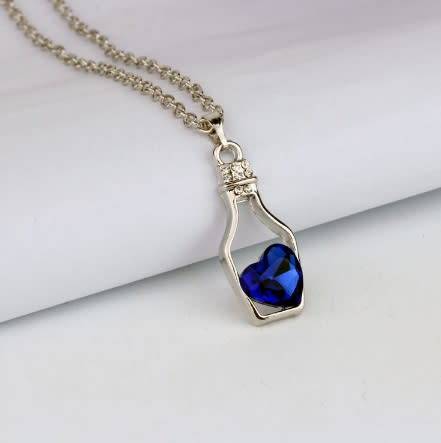 Beautiful Dark Blue Crystal Necklace