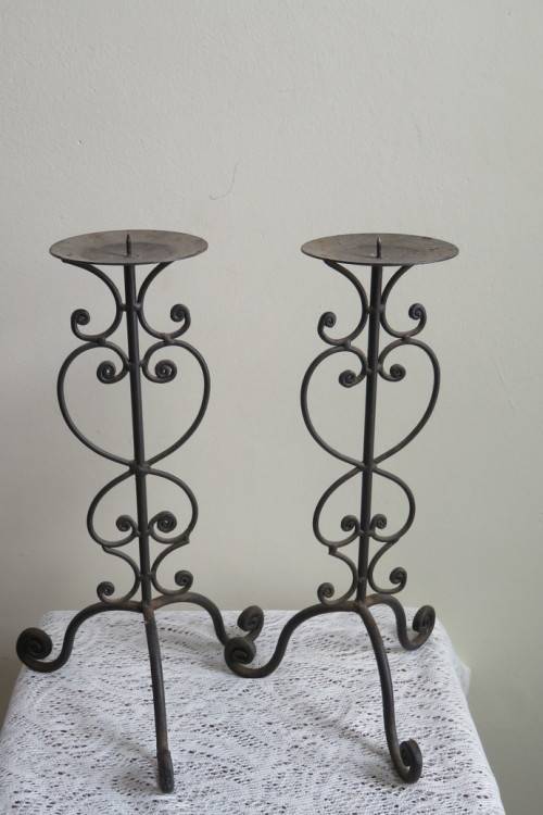 Ornate metal candle holders