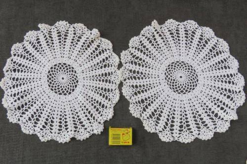 Two white doilies 30cm