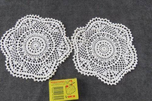 Two white doilies 14cm