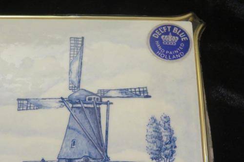 Delft hand painted tile trivet - in packaging