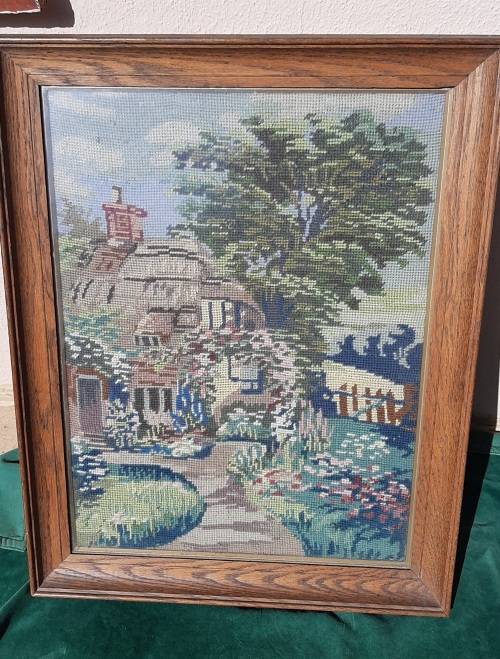 Tapestry in wooden frame - 45 x 57cm (outside of frame)