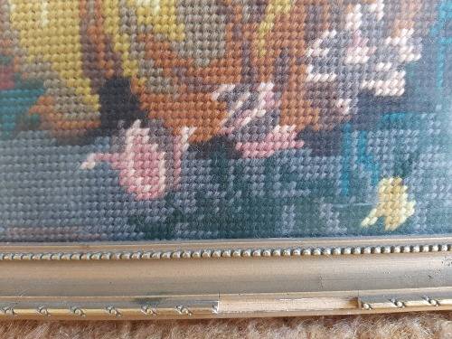 Large tapestry, framed behind glass 49 x 58cm outside frame