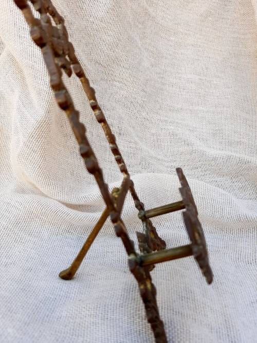 Small brass easel, picture stand - 16 cm high