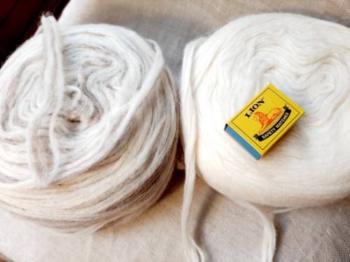 2 huge balls handspun real wool 425g in total