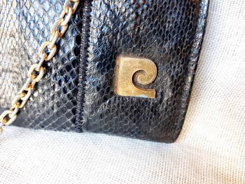 PIerre Cardin snakeskin leather handbag -  16 cm deep and 27cm wide - good condition