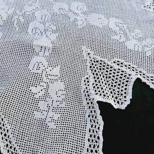 Filet crochet edging for a square tablecloth 112 x 112 cm (24cm wide)