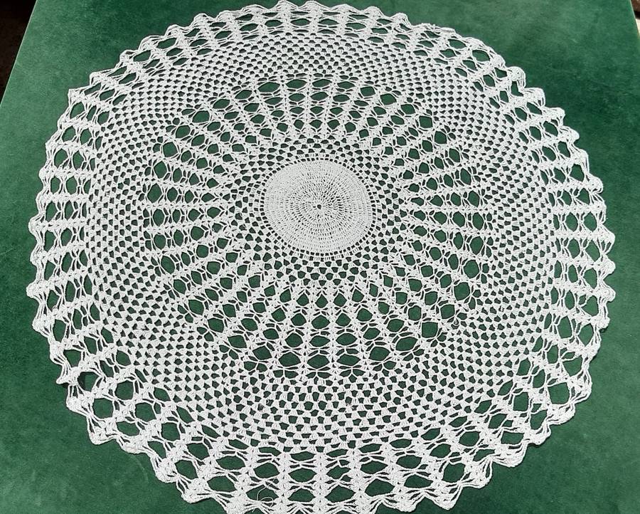 White crochet doilie 51cm