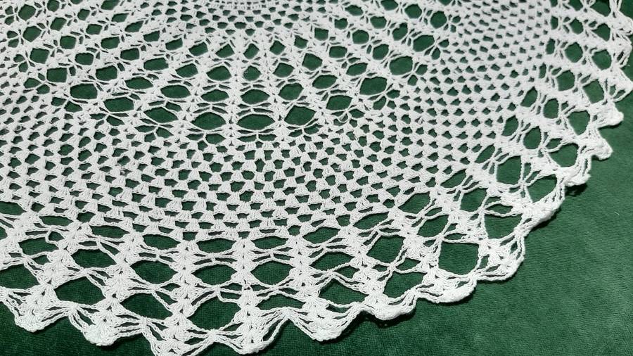 White crochet doilie 51cm