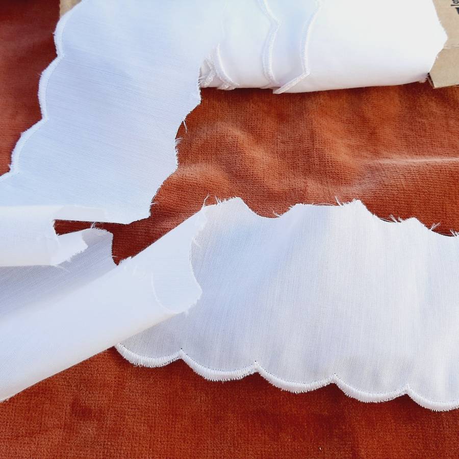 Embroidery anglais lace trim  - white (6cm wide) - 2 metres