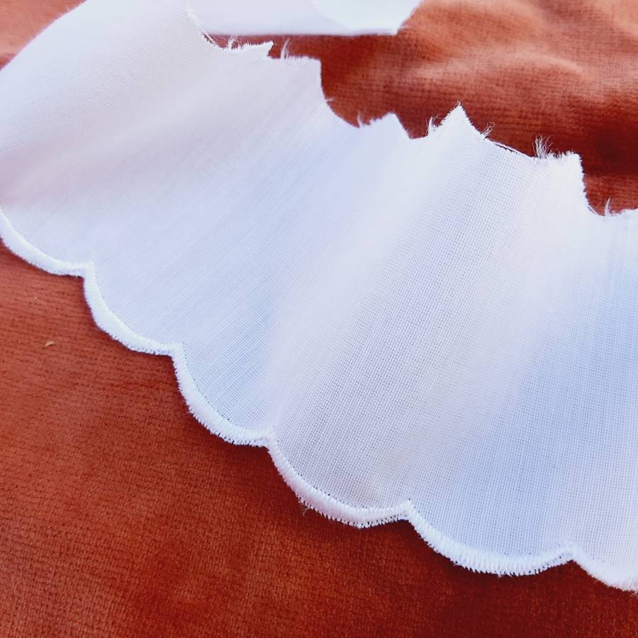 Embroidery anglais lace trim  - white (6cm wide) - 2 metres