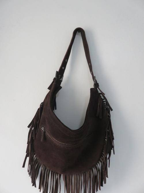 Suede fringe bag